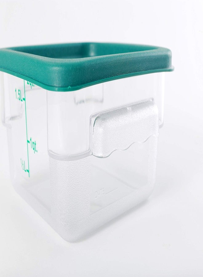 HAKKA FOOD PROCESSING Hakka 2 Qt Commercial Grade Square Food Storage Containers With Lids,Polycarbonate,Clear - Case of 5 - Image 5